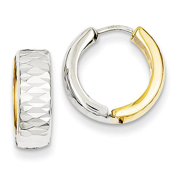 Textured Hoop Earrings 14k Two-Tone Gold Y7918, MPN: Y7918, 869786165972