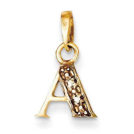 0.01ct Diamond Initial A Pendant 14k Gold Polished YC250A
