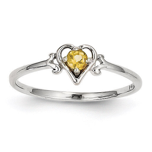 November Birthstone Heart Ring 14k White Gold Genuine YC422, MPN: YC422, 883957323909