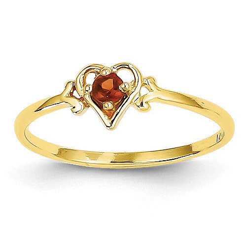 Genuine January Birthstone Heart Ring 14k Gold YC424
