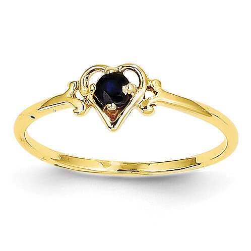 Genuine September Birthstone Heart Ring 14k Gold YC432