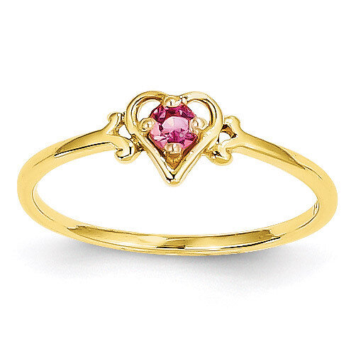 Genuine October Birthstone Heart Ring 14k Gold YC433