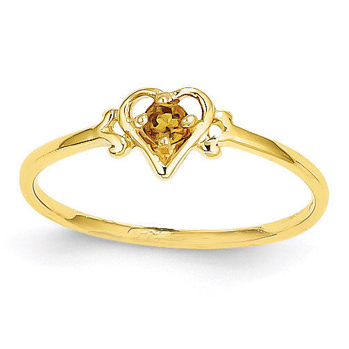 Genuine November Birthstone Heart Ring 14k Gold YC434