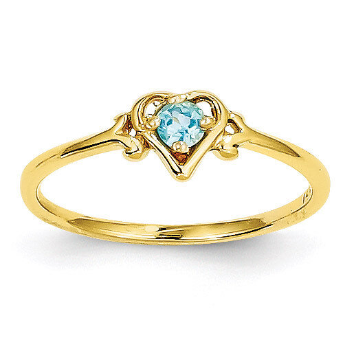 Genuine December Birthstone Heart Ring 14k Gold YC435