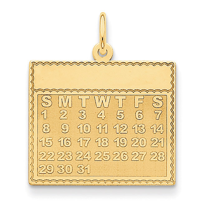 Sunday the First Day Calendar Pendant 14k Gold YC461