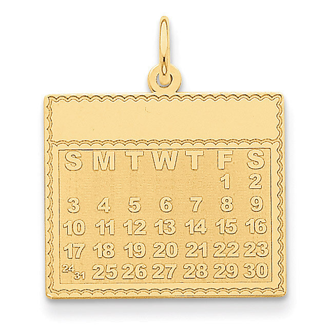 Friday the First Day Calendar Pendant 14k Gold YC466
