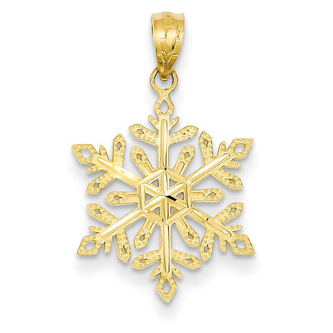 Diamond -Cut Snowflake Pendant 14k Gold YC494
