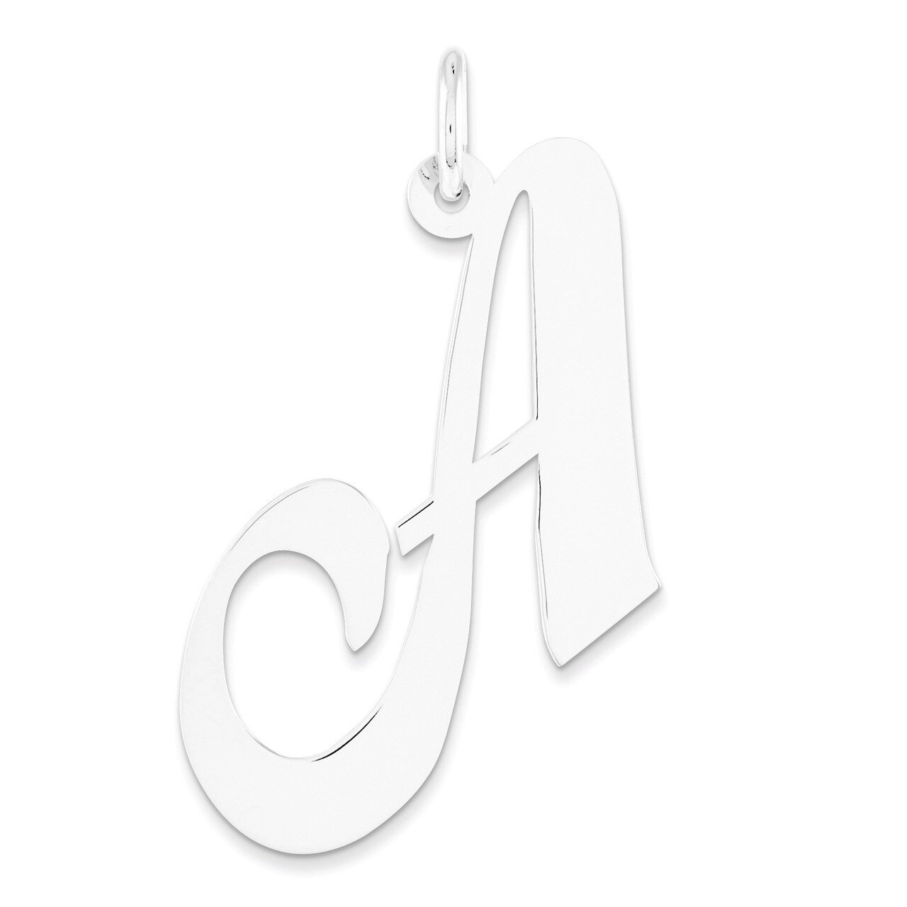 Large Fancy Script Initial A Charm 14k White Gold YC655A