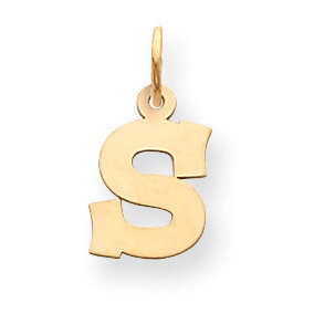 Small Block Initial S Charm 14k Gold YC664S