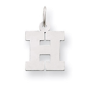 Small Block Initial H Charm 14k White Gold YC665H