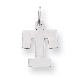 Small Block Initial T Charm 14k White Gold YC665T