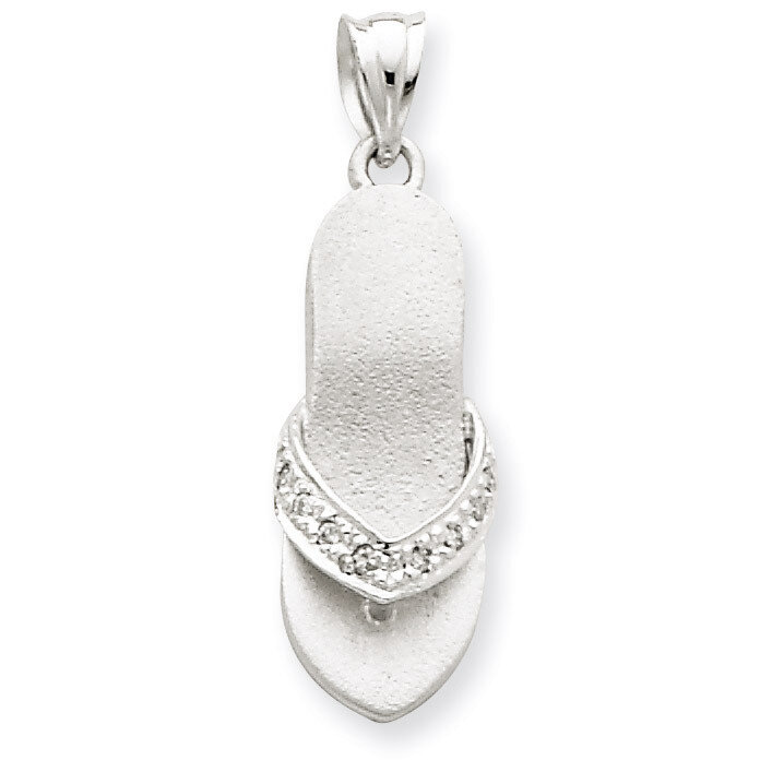 Diamond Sandal Pendant 14k White Gold YC866