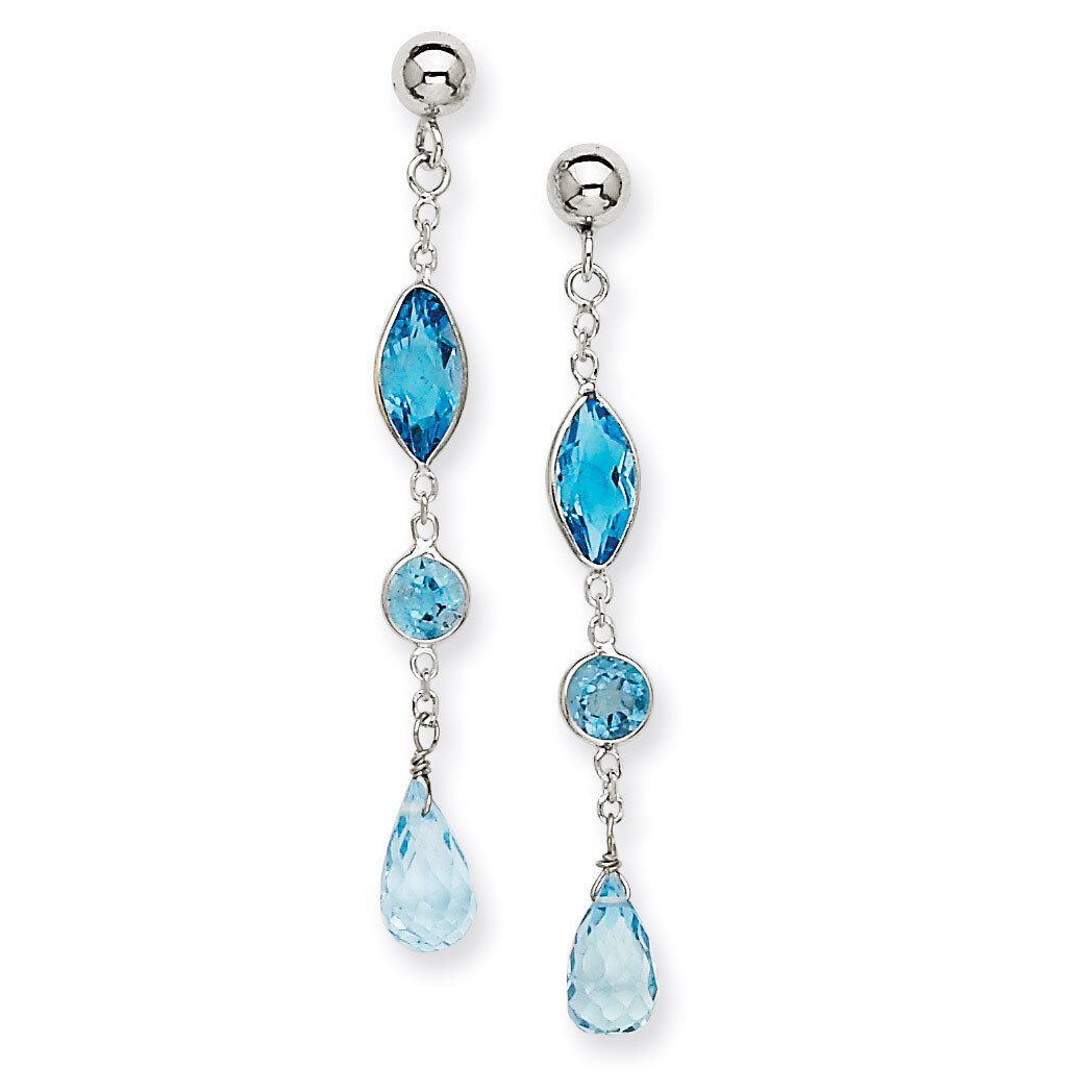 Blue Topaz Post Earrings 14k White Gold YE1372, MPN: YE1372, 191101635328