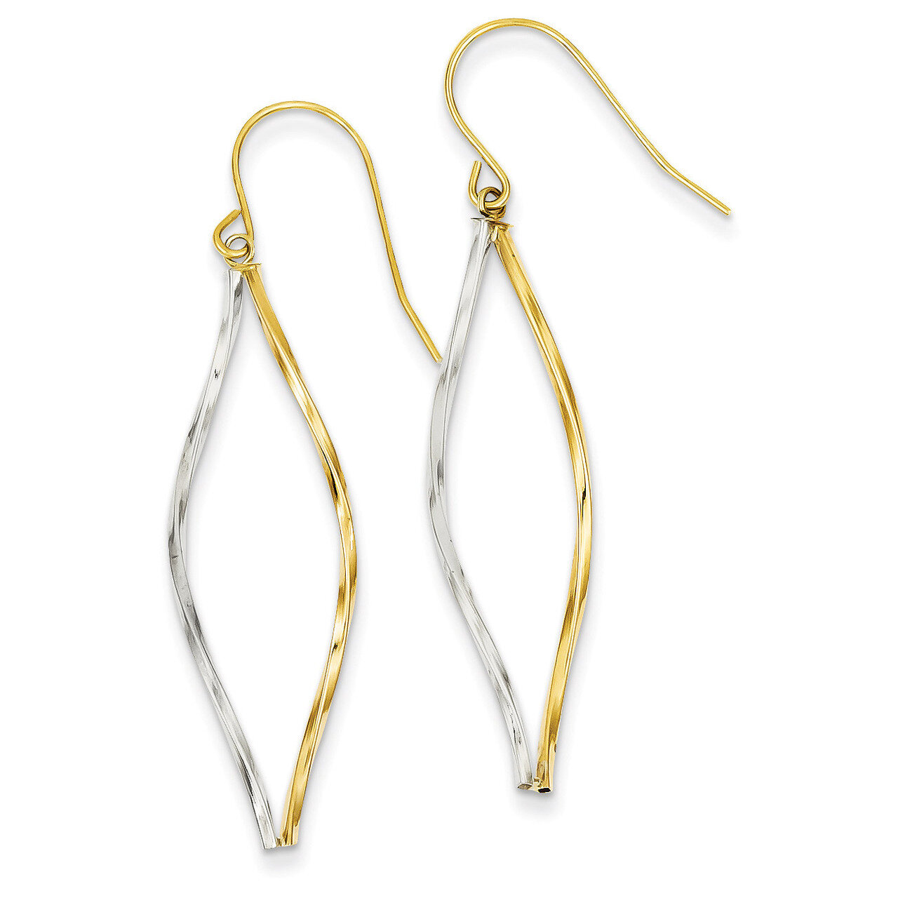 Twist Dangle Earrings 14k Two-Tone Gold YE1511