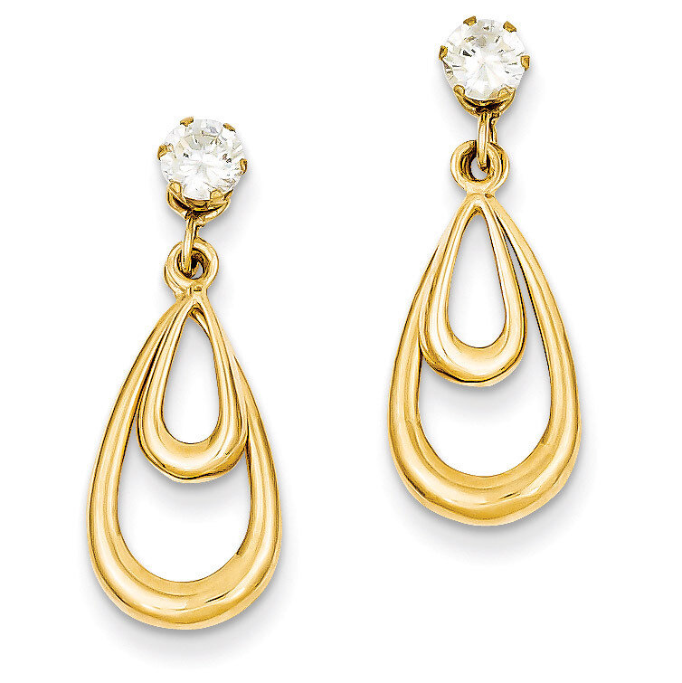 Polished with Synthetic Diamond Stud Earring Jackets 14k Gold YE1591, MPN: YE1591, 716838263158