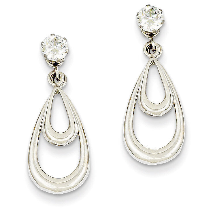 Polished with Synthetic Diamond Stud Earring Jackets 14k White Gold YE1592, MPN: YE1592, 7168382631…