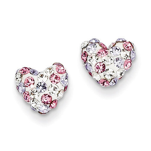 Multicolored Crystal 8mm Heart Post Earrings 14k Gold YE1614, MPN: YE1614, 886774761862