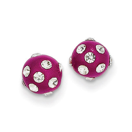 Crystal Fuchsia 6mm Post Earrings 14k Gold YE1633, MPN: YE1633, 886774761992