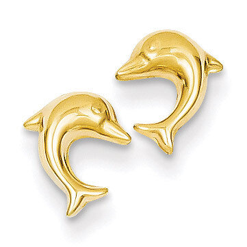 Small Dolphin Post Earrings 14k Gold YE1668, MPN: YE1668, 886774762005