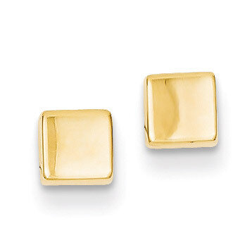 Square Post Earrings 14k Gold Polished YE305