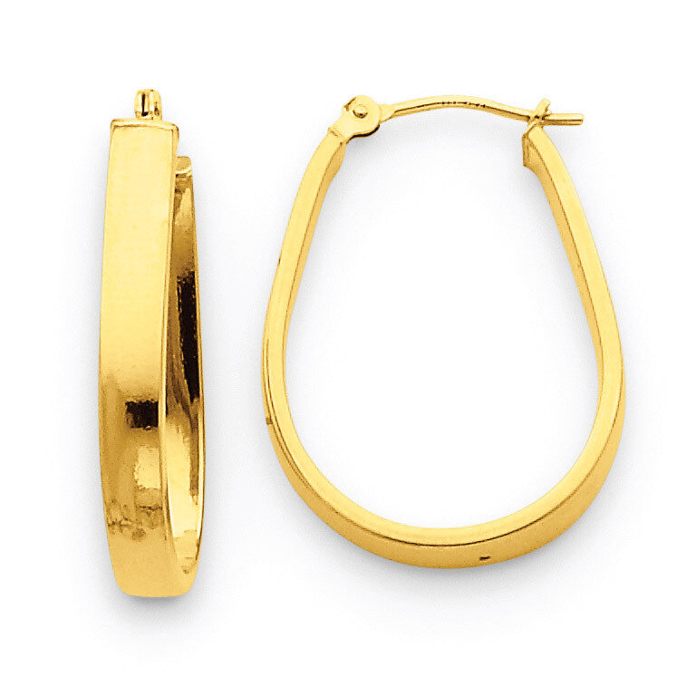3.5mm Oval Hoop Earrings 14k Gold Polished YE436, MPN: YE436, 883957324555