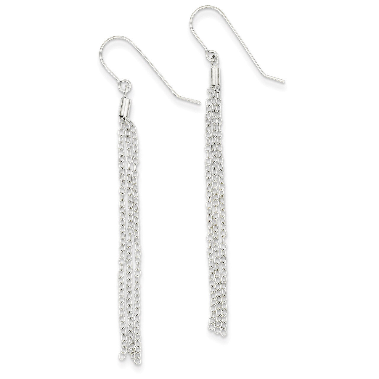 Diamond-cut Chain Wire Earrings 14k White Gold YE488, MPN: YE488, 886774563732