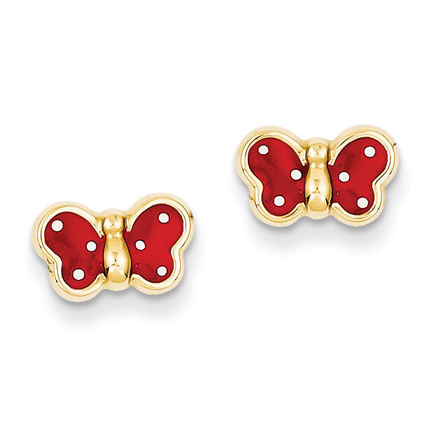 Enameled Butterfly Earrings 14k Gold YE594, MPN: YE594, 883957329758