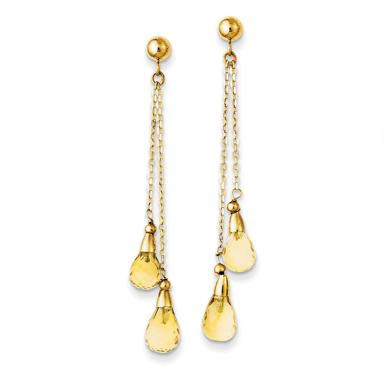 Citrine Dangle Earrings 14k Gold YE893