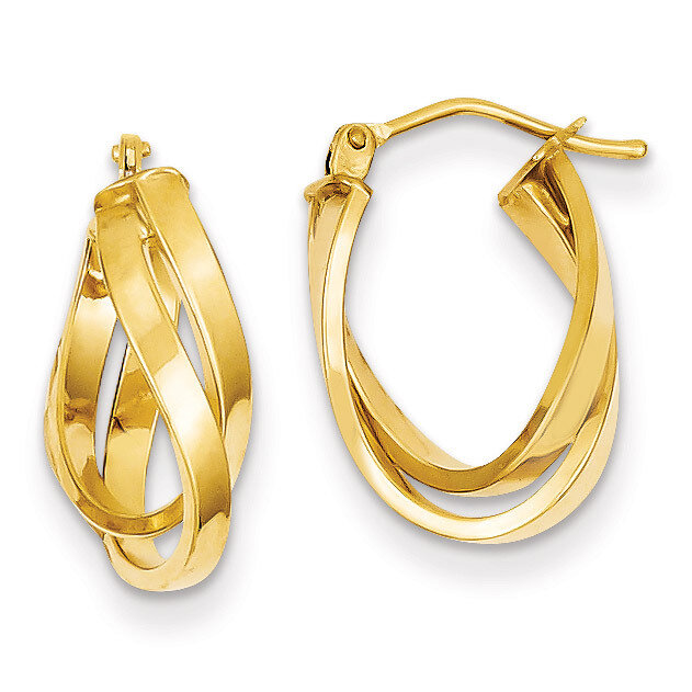 Twisted Hoop Earrings 14k Gold Z1240