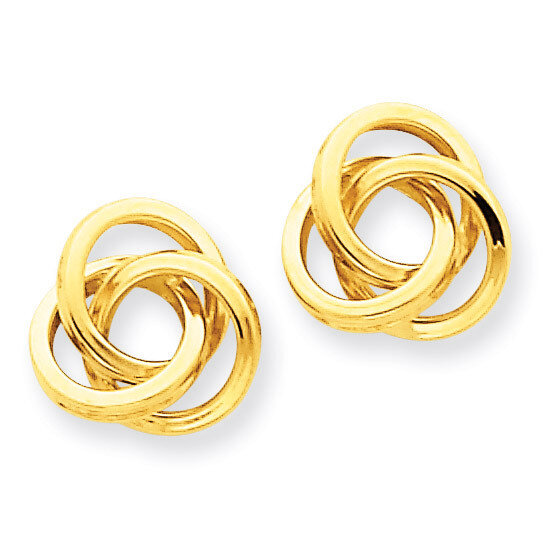 Love Knot Post Earrings 14k Gold Polished Z369
