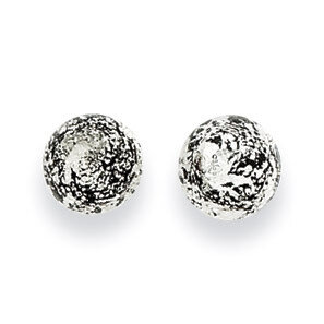 Black & Silver Color Murano Glass Earrings Sterling Silver MUR77