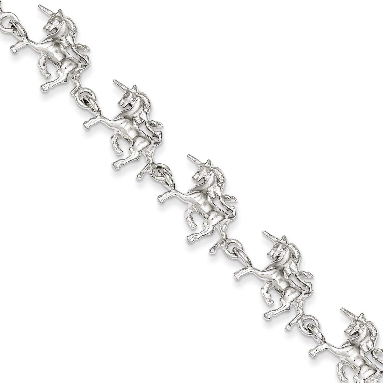 7 Inch Unicorns Bracelet Sterling Silver QA14-7, MPN: QA14-7, 883957902654