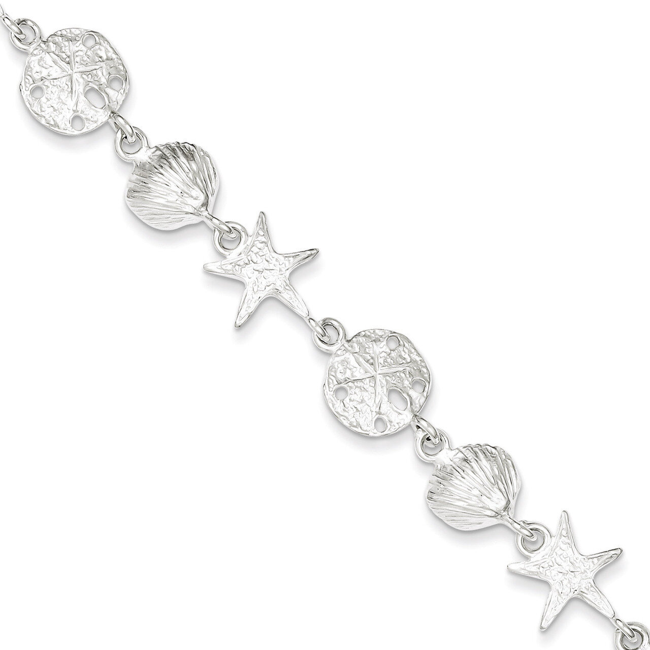 7 Inch Seashells Bracelet Sterling Silver QA29-7