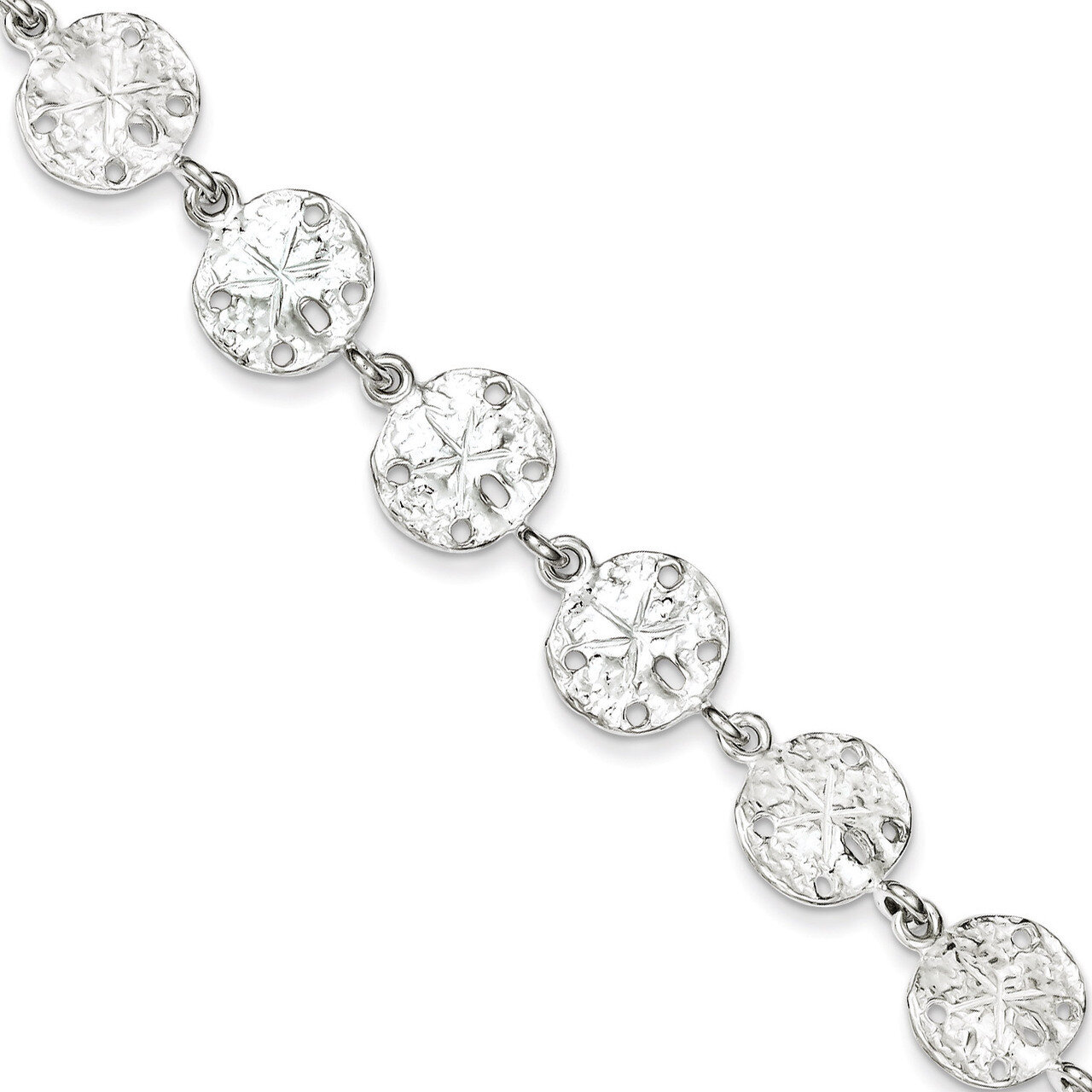 7 Inch Sand Dollars Bracelet Sterling Silver QA32-7, MPN: QA32-7, 883957902807