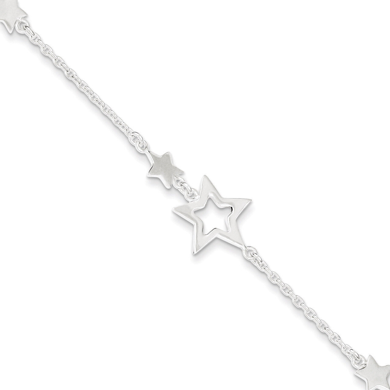 7.5 Inch Star Bracelet Sterling Silver QA71-7.5, MPN: QA71-7.5, 883957495255