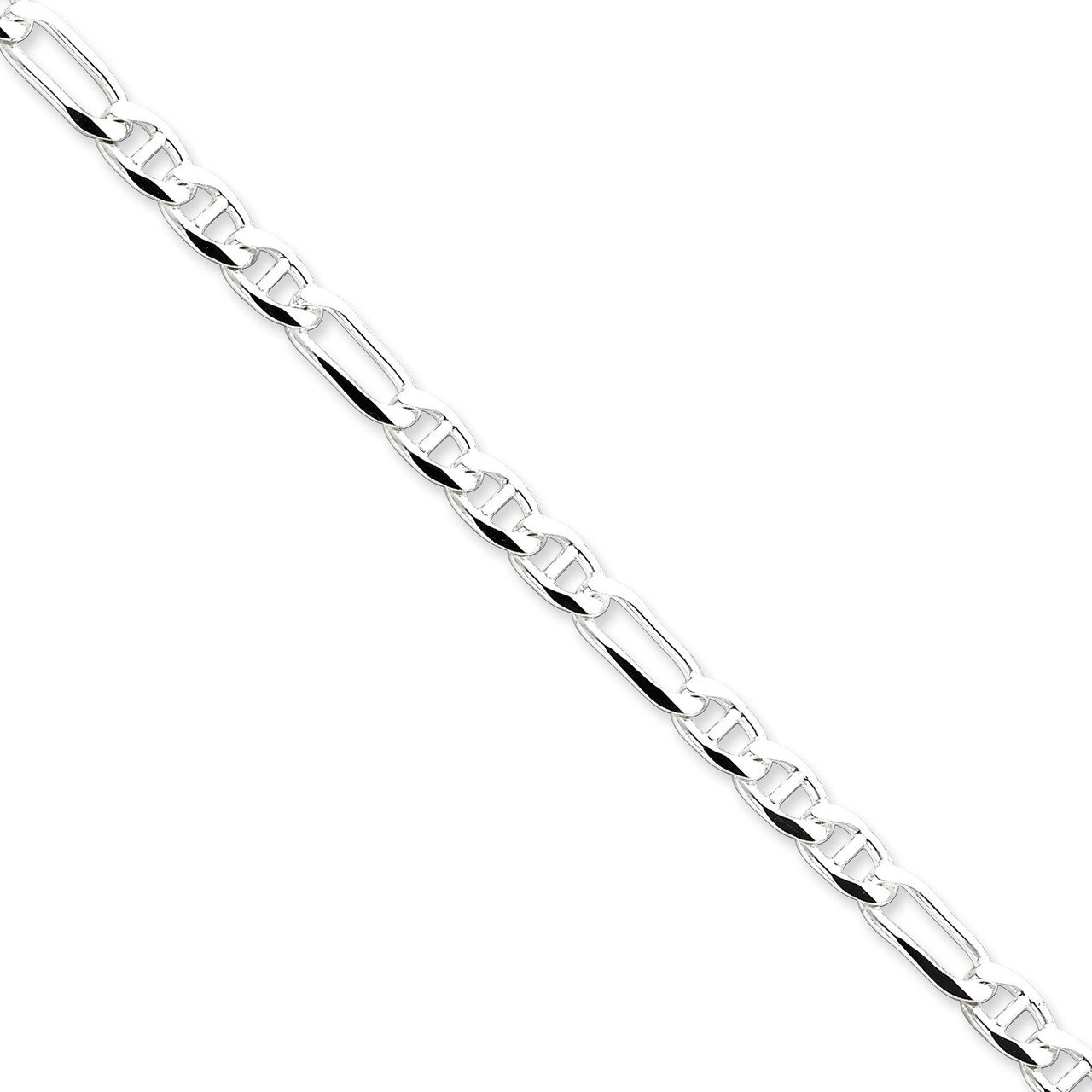 7 Inch 5.5mm Figaro Anchor Chain Sterling Silver QAF150-7, MPN: QAF150-7, 886774105062