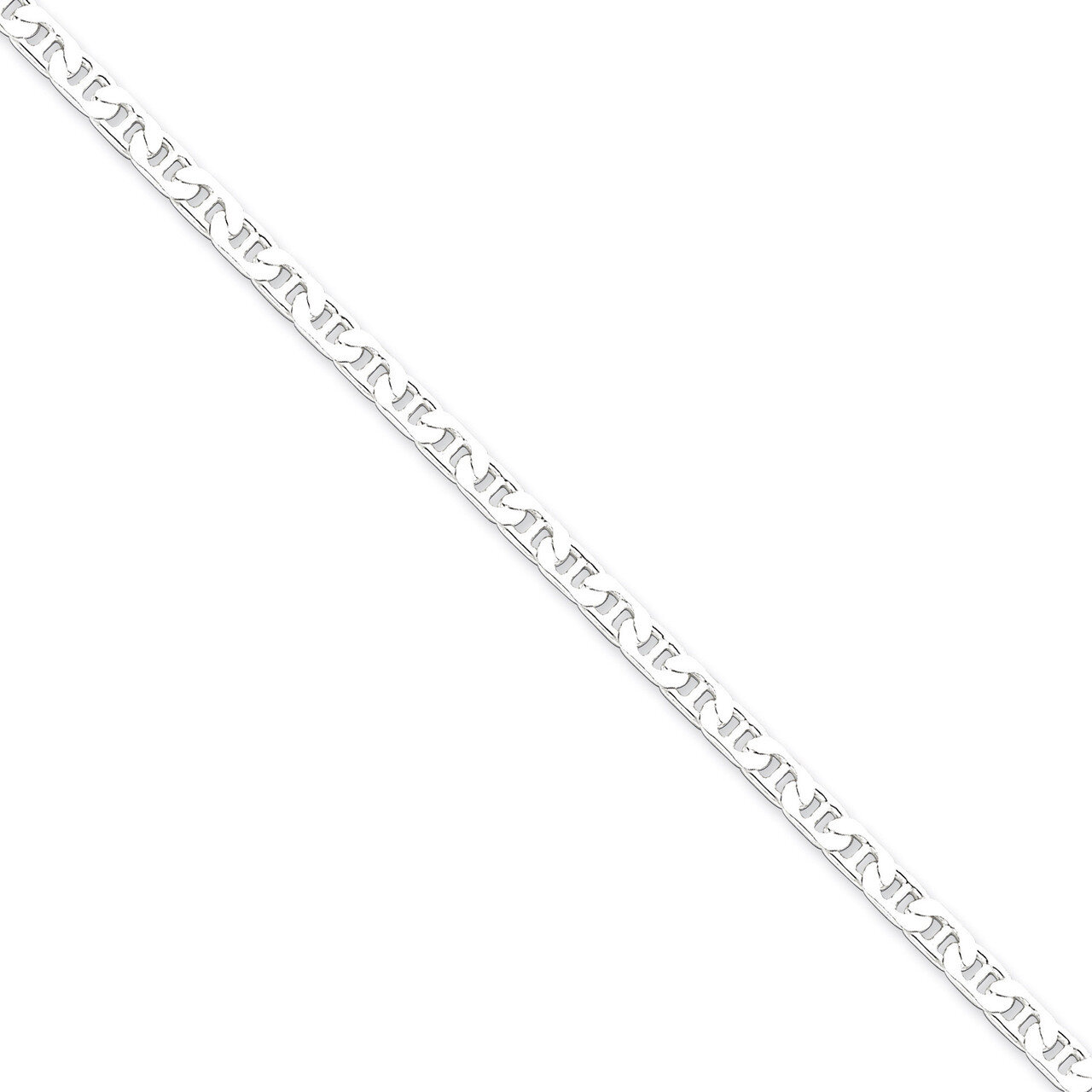 16 Inch 3.75mm Flat Anchor Chain Sterling Silver QAN100-16