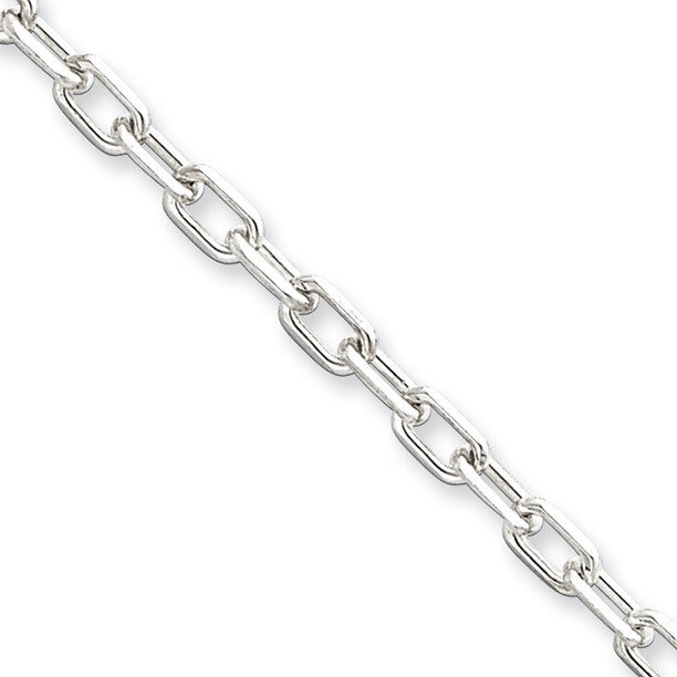 18 Inch 3.5mm Fancy Diamond-cut Open Link Cable Chain Sterling Silver QAR100-18