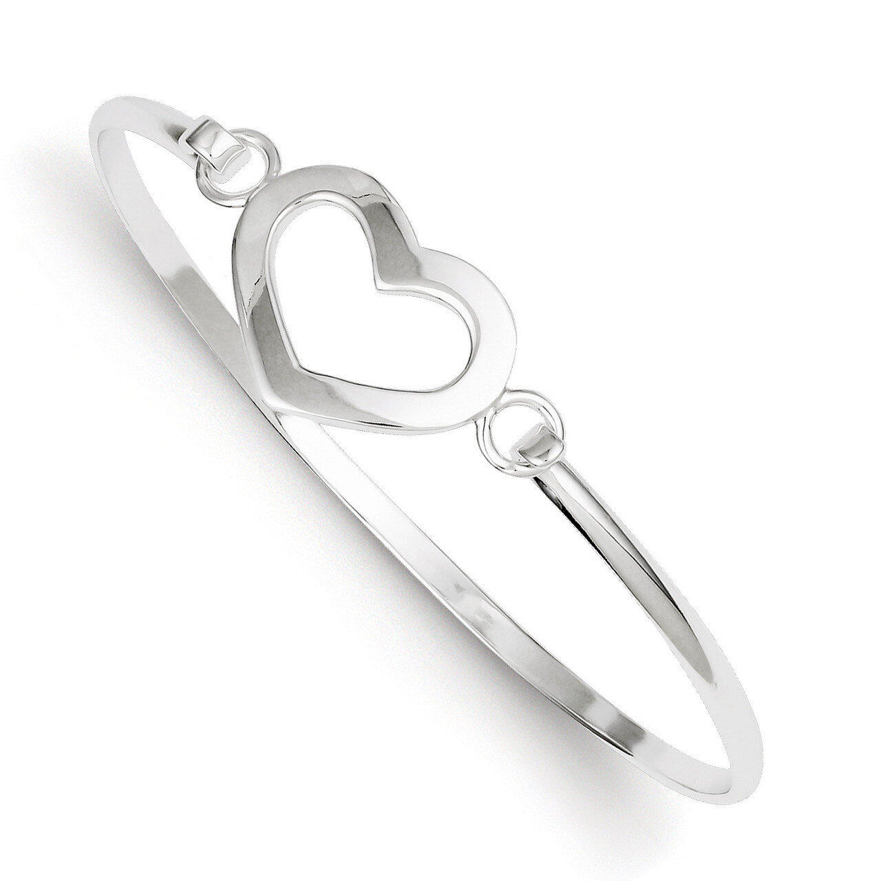 Heart Bangle Bracelet Sterling Silver QB407, MPN: QB407, 883957903620