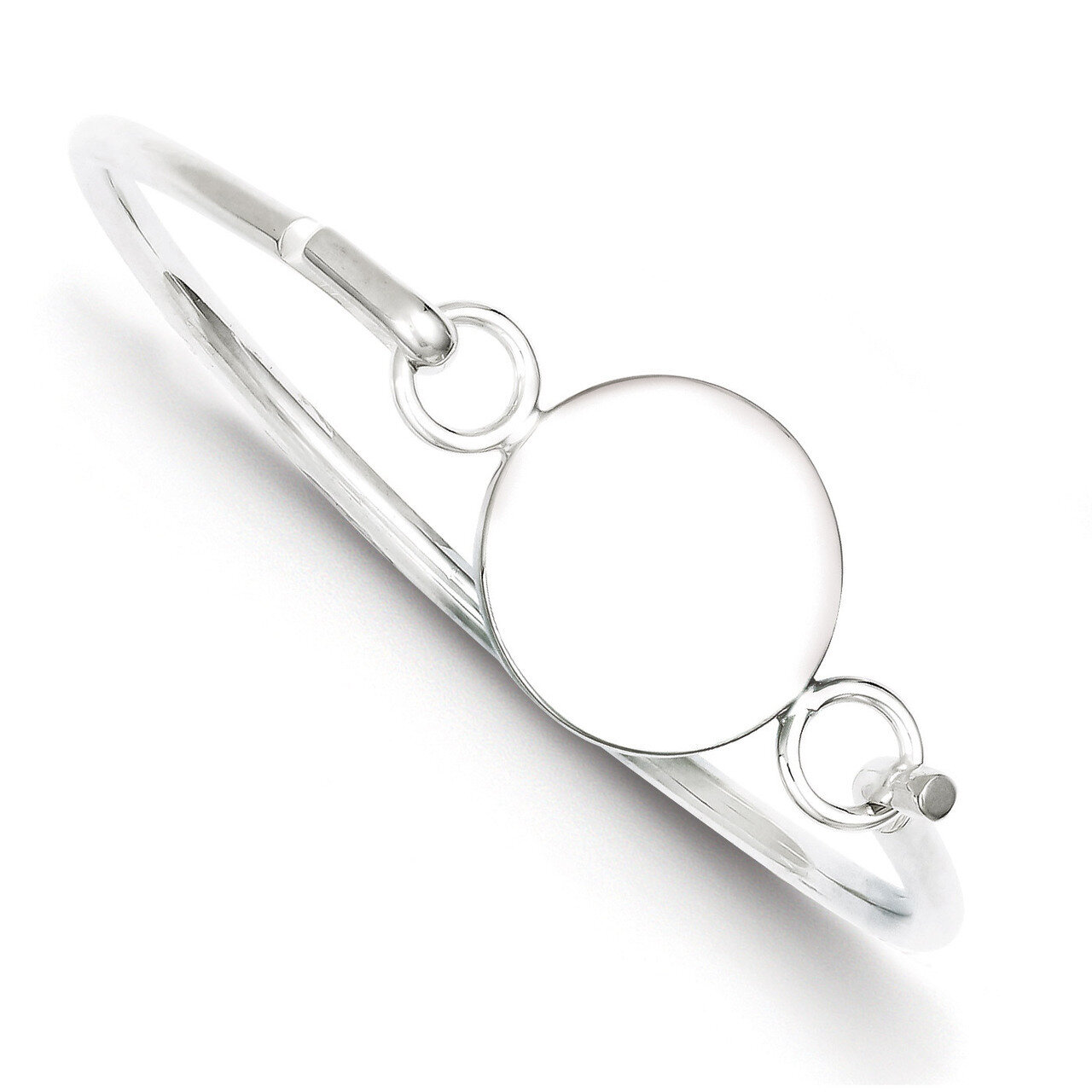 Bangle Round ID Plate Bracelet Sterling Silver QB412, MPN: QB412, 883957903682