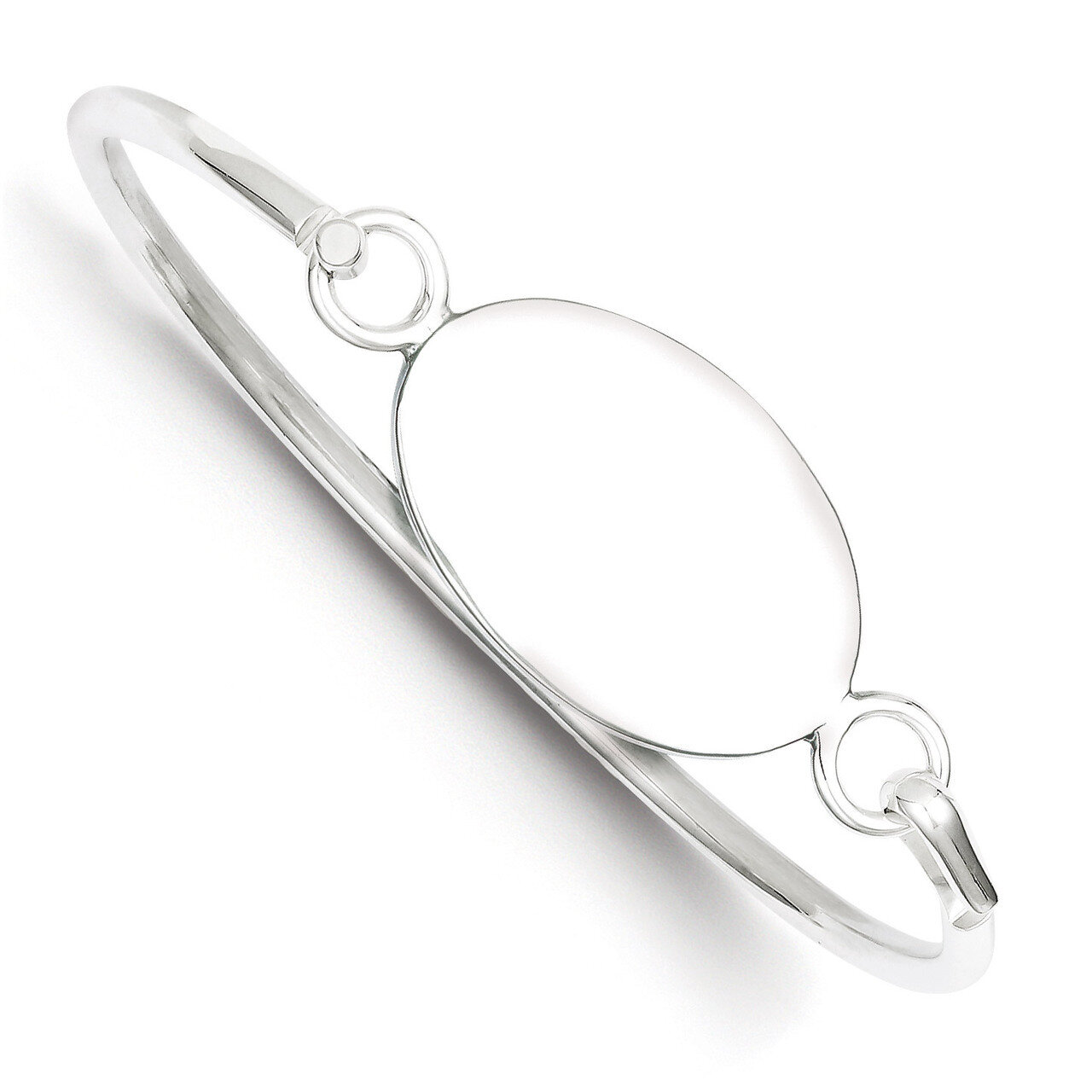 Oval ID Plate Bangle Bracelet Sterling Silver QB415, MPN: QB415, 883957903712