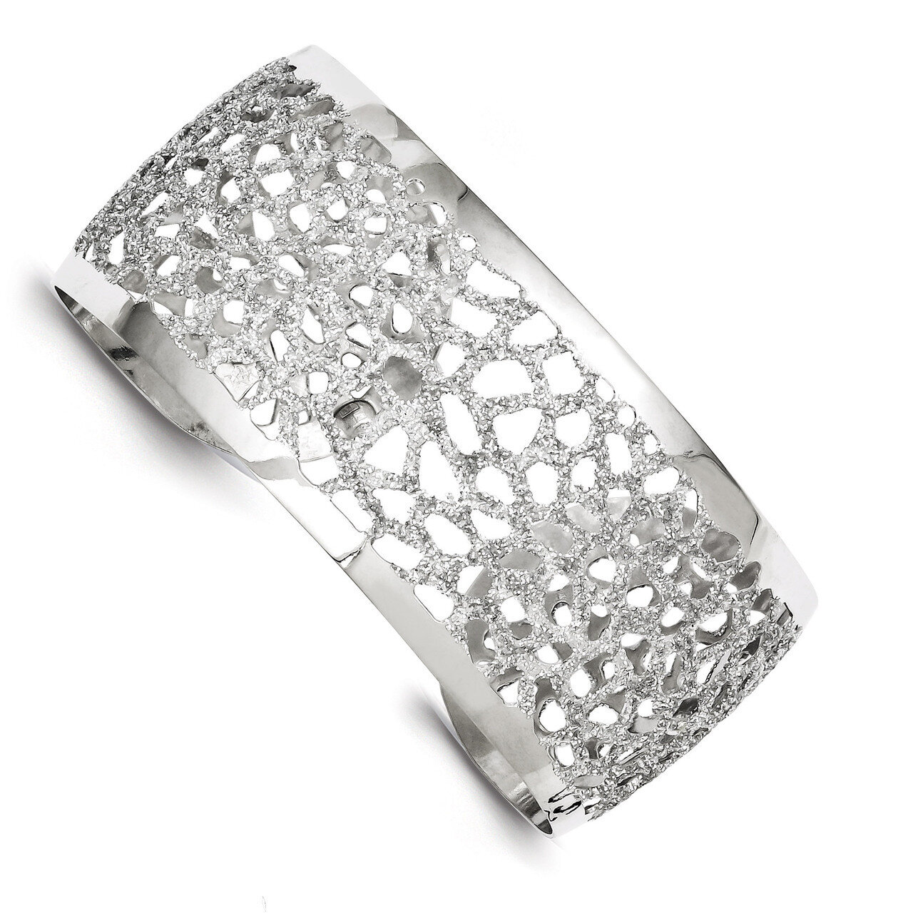 29mm Glitter Enamel Cuff Bracelet Sterling Silver Rhodium-plated QB706, MPN: QB706, 883957542058