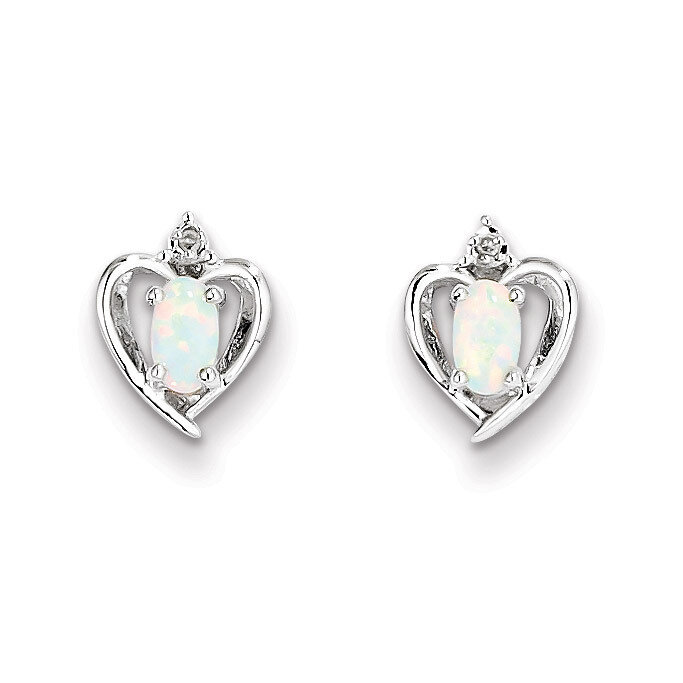 Opal &amp; Diamond October Earrings Sterling Silver QBE19OCT, MPN: QBE19OCT, 883957518572