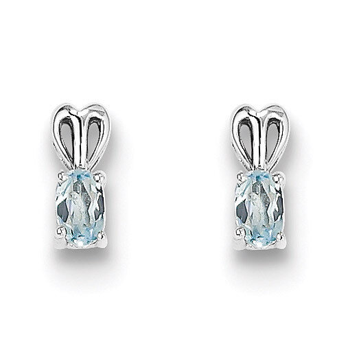 Aquamarine March Earrings Sterling Silver QBE20MAR, MPN: QBE20MAR, 883957518589