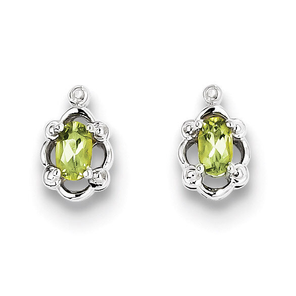 Peridot &amp; Diamond August Earrings Sterling Silver QBE21AUG, MPN: QBE21AUG, 883957500720