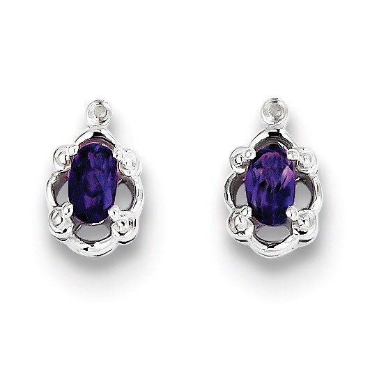 Amethyst &amp; Diamond February Earrings Sterling Silver QBE21FEB, MPN: QBE21FEB, 883957487908