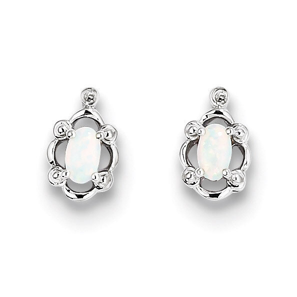 Opal &amp; Diamond October Earrings Sterling Silver QBE21OCT, MPN: QBE21OCT, 883957524566