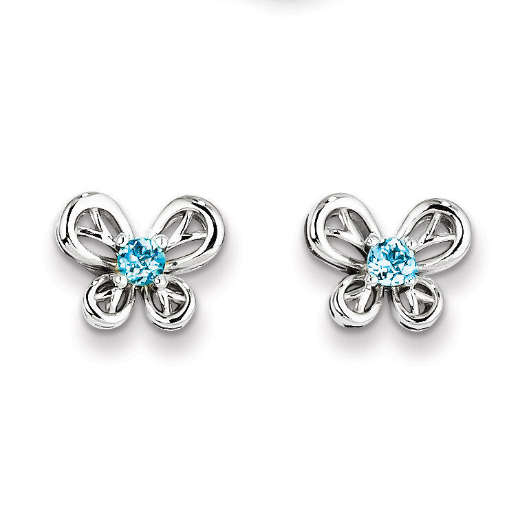Light Swiss Blue Topaz December Earrings Sterling Silver QBE24DEC, MPN: QBE24DEC, 883957396699