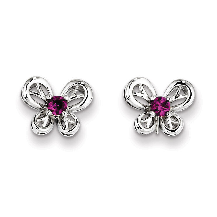 Ruby July Earrings Sterling Silver QBE24JUL, MPN: QBE24JUL, 883957528922