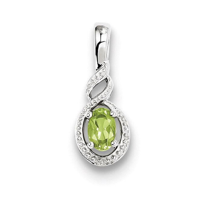 Peridot &amp; Diamond August Pendant Sterling Silver QBPD18AUG, MPN: QBPD18AUG, 883957546704